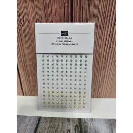 Stampin' UP! Retired FESTIVE PEARLS NEW PACKAGE OF 200 GOLD SILVER RED LT BLUE