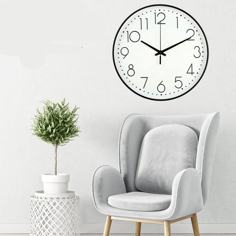 AUNMAS 8 Inch Modern Round Wall Clock, Non-Ticking Decorative Wall