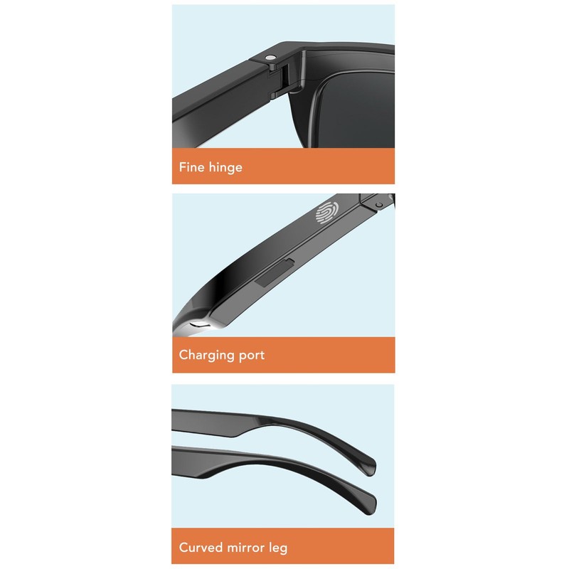 Smart Bluetooth Glasses for Men & Women, Touch Control, Sunglasses