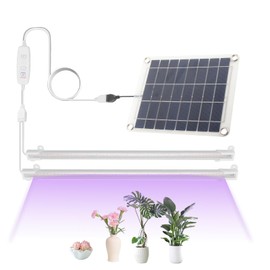 Pilipane Solar Grow Lights for Outdoor Plants, Adjust Gooseneck Grow Light for Indoor Plants, Solar Plant Grow Light for Indoor Garden Balcony Greenhouse Herbs Vegetables Flowers Potted (20W)