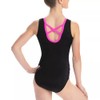 GK Gymnastics Leotard for Girls - Black and Pink Chevron