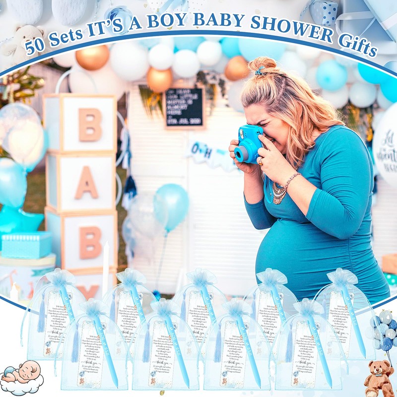 Geyoga 50 Sets Baby Shower Bookmark Favors 50 Baby Shower