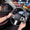 Car Steering Wheel Cover, 3 Piece Bright Carbon Fiber Steering