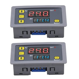 ShangHJ Timer Delay Relay AC110-220V 10A 1500W Programmable Cycle Timer Switch ON-Off Control LED Digital Display Time Relay Module(Pack of 2 Pcs), Green,red