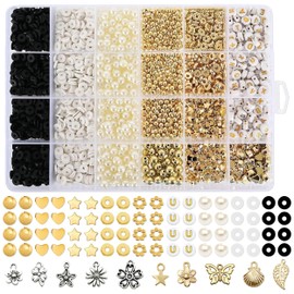 Clay Beads Bracelet Making Kit, 2580 Pcs Clay Beads Kit and 40 Pcs Charms for Bracelets, Multicolor Bead Kit Necklace Friendship Bracelet Making Kit Beads for Adult Women Making Jewellery DIY Crafts