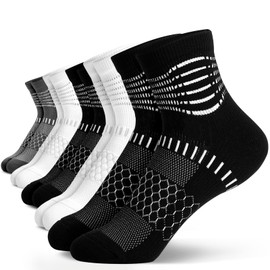 IRAMY Compression Socks for Women Men Coolmax Moisture Wicking Socks with Ankle Support Plantar Fasciitis Relief 5 Pairs