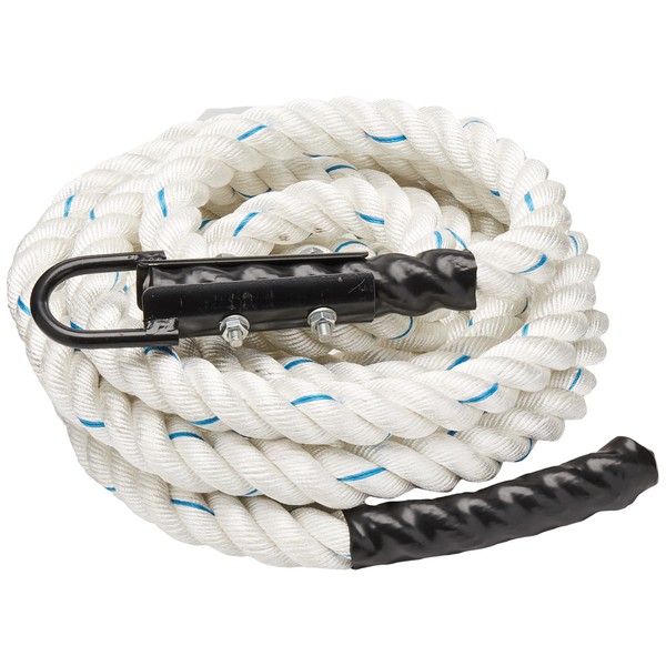 Crown Sporting Goods 20' Thick 1.5" White Poly DAC Gym Climbing Rope