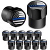 Dsycar 12 Pack Tire Stem Valve Caps Black, Thin Blue