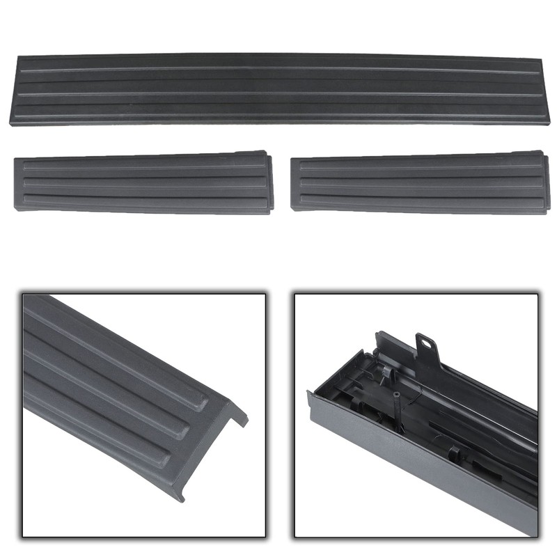 munirater 3PCS Tailgate Flex Flexible Step Protector Trim Molding Cap