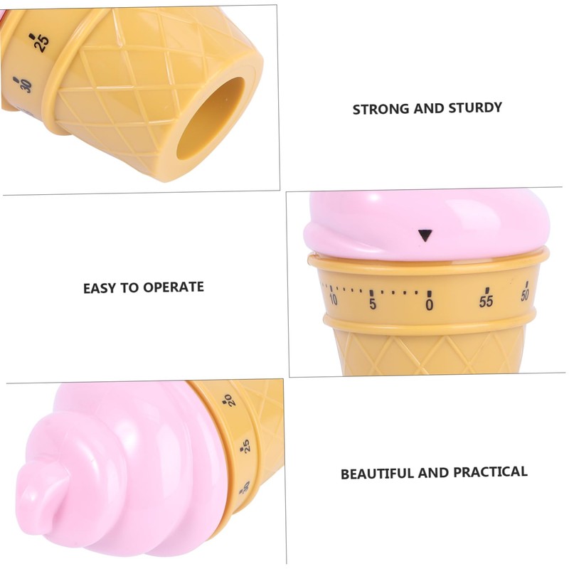 iplusmile 1Pc Pink Ice Cream Mechanical Timer Wind Up Cooking