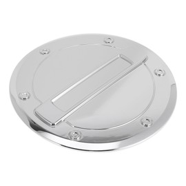 Partuto Fuel Tank Door Cap for Dodge for Ram 2023-2025 Fuel Filler Flap Cover Adhesive Type Chrome Silver Tone ABS Fuel Filler Door Gas Cap