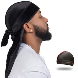 Velvet Durag for Men Wave Cap Velvet Dorag for Men Women 360 Wave White