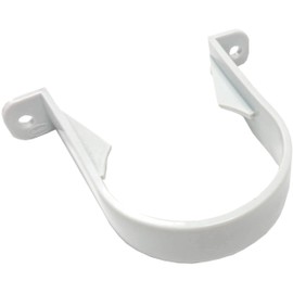 Merriway BH06826 (2 Pcs) Gutter Downpipe Clips/Brackets for 68mm Pipe White - Pack of 2 Pieces