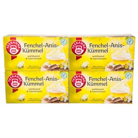 Teekanne Fennel Anise Caraway 20 Bags, Pack of 4