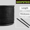 5/16 Inch × 250 FT Black Polyester Solid Braid Rope