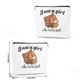 Fall Autumn Funny Cosmetic Bag Pumpkin Harvest Seasonal Fall Leaves Makeup Bag Fall Lover Gifts for Women Girls Sister Niece Daughter Coworker Travel Organizer Thanksgiving Christmas Birthday Gifts