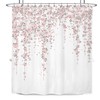 LIGHTINHOME Grey Pink Floral Shower Curtain 60Wx72H Inches Weeping Cherry