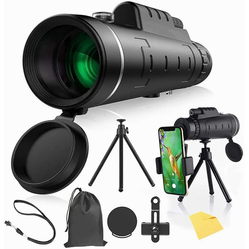 40X60 Monocular Telescope Waterproof HD Night Vision Magnifier Phone Camera