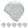 M METERXITY 6-Pack Silicone Swim Cap, 7.3" Opening 7.9" H