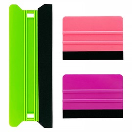 Umaki 21cm Large Plastic Squeegee Vinyl Wrap Tools Wallpaper Smoother, Felt Edge Squeegee Non Scratch, with 10cm Vinyl Squeegee Decal Applicator Window Tint Squeegee, for Remove Air Bubbles, 3pack