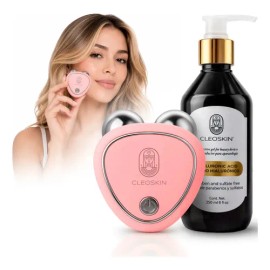 Kit masajeadores fáciales skincare microcorriente ems y gel conductor Cleoskin                                                                        