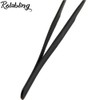 Rolabling 2pcs Elbow & Straight Black Nail Tweezers Rhinestone Picker