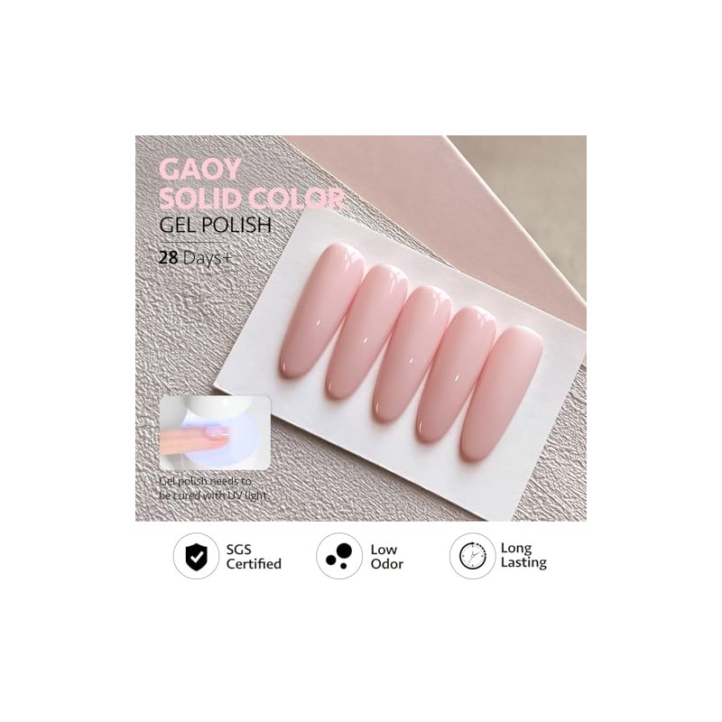 GAOY Pink Gel Nail Polish, 16ml Soak Off Gel Polish,
