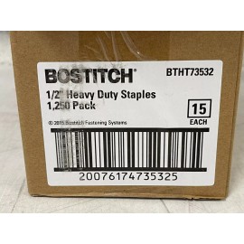Bostitch CASE OF 15 PACKS Bostitch Heavy Duty Universal 1/2" Staples 1,250/Pack BTHT73532