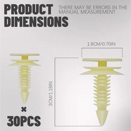 30PCS Front Door Trim Panel Retainers Clips, Door Panel Clips, Automotive Body Part Fastener Clips Replacement for 8mm Hole, Automotive Clips Compatible with Chevy Buick GMC Jimmy Pontiac 10153057