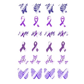 Purple Ribbon Awareness Design #2 Nail Art Decals