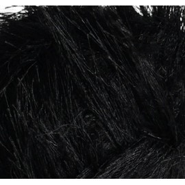 Lukche Eyelash Fun Fur Yarn Premium 100% Polyester 164 Yds (150 Mt), 3.53 Oz (100 Gr) Colorful Crochet Yarn Dıy Hand Knitting (Black, 3 Skein)