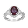Jewelili Sterling Silver 9x7mm Oval Alexandrite and Round Created White