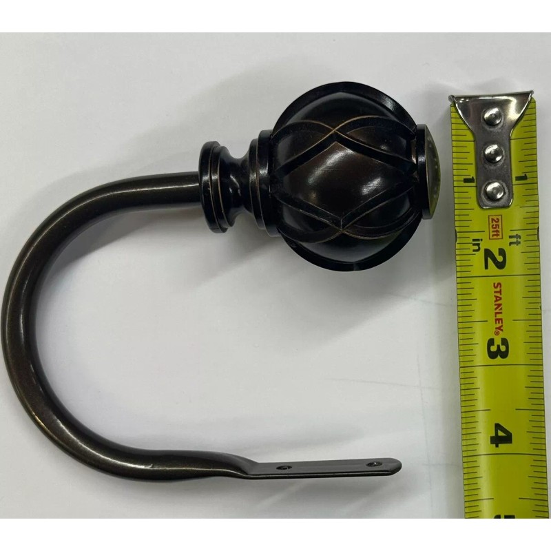 BDD Tieback Holder Dark Brown Sphere Shape With Pattern type