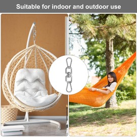 APOMOONS Edelstahl Drehwirbel M8 mit 2 Karabinerhaken Groß, 304 Edelstahl Drehgelenk für Hängesessel Aufhängung Drehwirbel Edelstahl für Hängestuhl, Boxsack, Schwenkgrill, Baumschaukeln, Aerial Silks