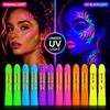 12 Pack UV Neon Face & Body Paint Sticks, Vibrant