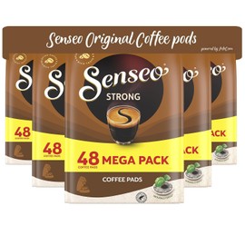 Senseo Strong Dark Roast Coffee Pods – 240 Count (5 Packs) – Bold & Full-Bodied Flavor with Rich Crema – Single-Serve Compostable Coffee Pads Compatible with Senseo & PeleCom Machines