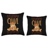 Wise Owl Nocturnal Bird Forest Owl Throw Pillow