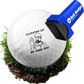 HODL 21 Ball Badge Golf Ball Stamp - Self-Inking Marker for Identifying Balls - Durable Design - Stocking Stuffer Holiday Gift - Golfer Equipment:_Alligator Bit My Hand Off