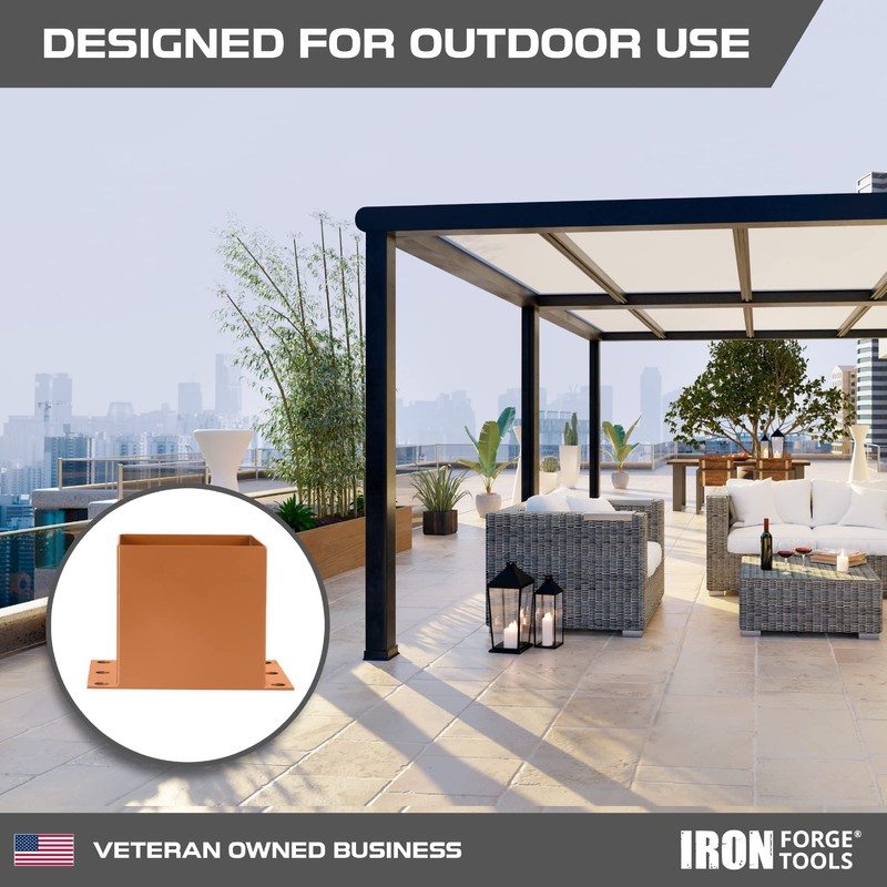 Iron Forge Tools 6x6 Post Base for Concrete, 4 Pack