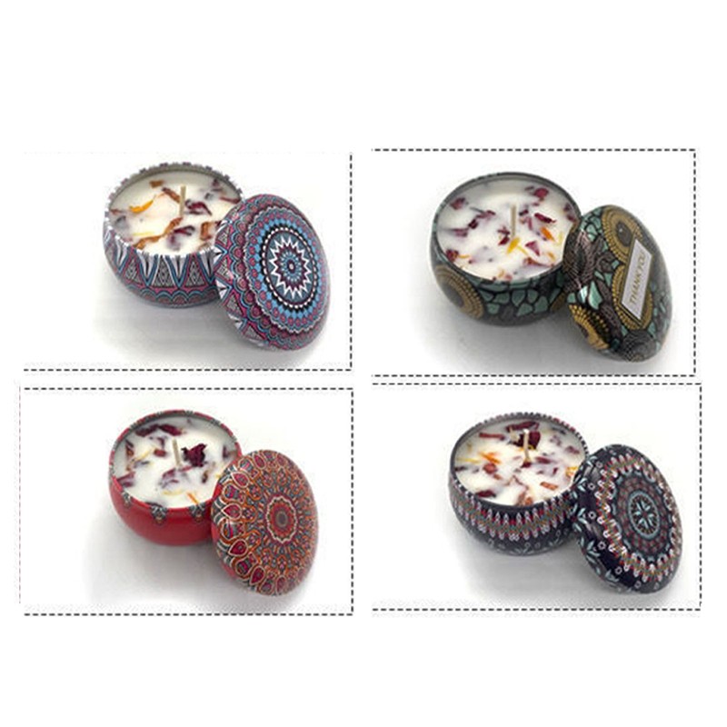 Scented Candles Set with Rose Lavender Lemon Cocoa Scents Portable