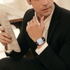 Men's Watch Leather Seiko Copy Watch: Square Dial Hand Wind