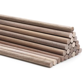 Wenqik Wooden Dowel Rods Walnut Dowel Rod Sticks for Crafts Round Unfinished Wood for Crafting Woodworking Building Material(24 Pcs,1/2 x 12 Inch)