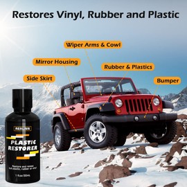 REALINN REALINN Plastic Restorer - Cars Ceramic Plastic Coating Trim Restore, Shines & Protects Plastic, Vinyl & Rubber Surfaces