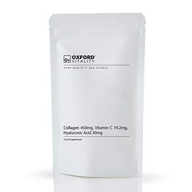 Collagen 450mg, Vitamin C 19.2mg, Hyaluronic Acid 30mg Capsules | Bones & Skin, Iron Absorption | Oxford Vitality (500)