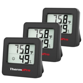 ThermoPro ThermoPro TP157 3 Pack Hygrometer Indoor Thermometer for Home, Room Thermometer Humidity Meter with Accurate Temperature Humidity Sensor for Greenhouse Baby Room Office