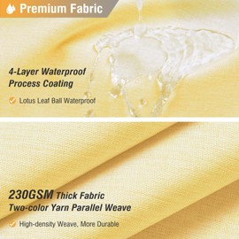 BTTN BTTN Extra Long Shower Curtain - 84 Inch Long Linen Textured Heavy Duty Fabric Shower Curtain Set with 12 Plastic Hooks, Hotel Spa Simple Polyester Bath Curtains for Bathroom, 72x 84, Yellow