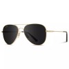 WMP Eyewear Maxwell | Polarized Sunglasses - Gold Frame/Black Lens