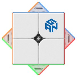 GAN 251 M Pro, cubeta magnético de Velocidad de 2 x 2 sin Pegatinas Gans 251 Mini cubeta 63 imanes Rompecabezas Juguete para Principiantes (Superficie esmerilada Interna Primaria)
