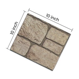 IZODEKOR 3D Brick Effect Wall Panels - Cladding, Stone Look, Styrofoam Panels for Living Room, Kitchen, Bathroom, Balcony, Bedroom, Back of Counter, and Teras | Ancient Traces (10" x 10" Sample)