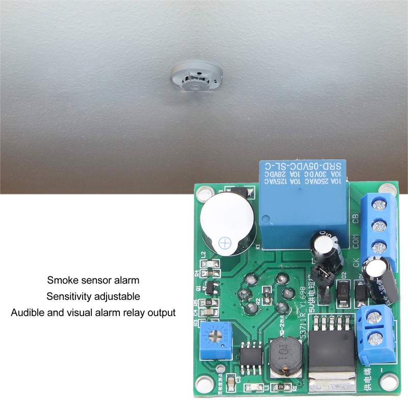 Smoke Sensor Module Switch PVC Light Sound Alarm Smoke Detector